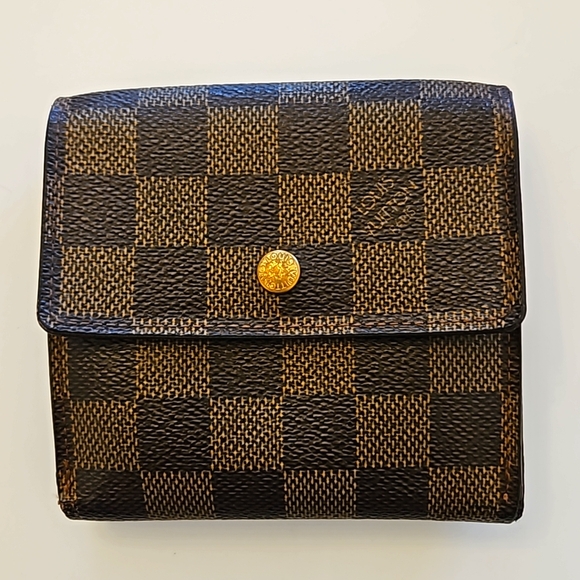Louis Vuitton Handbags - Louis Vuitton Elise Compact Wallet Brown Damier Ebene Pattern Coated Canvas EUC